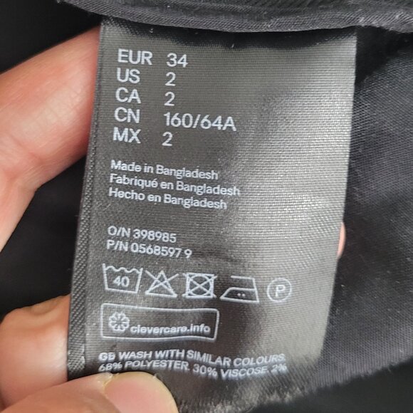 H&M Women's Black Regular Fit Straight Leg Business Casual Dress Pant Size 2 - Picture 10 of 16